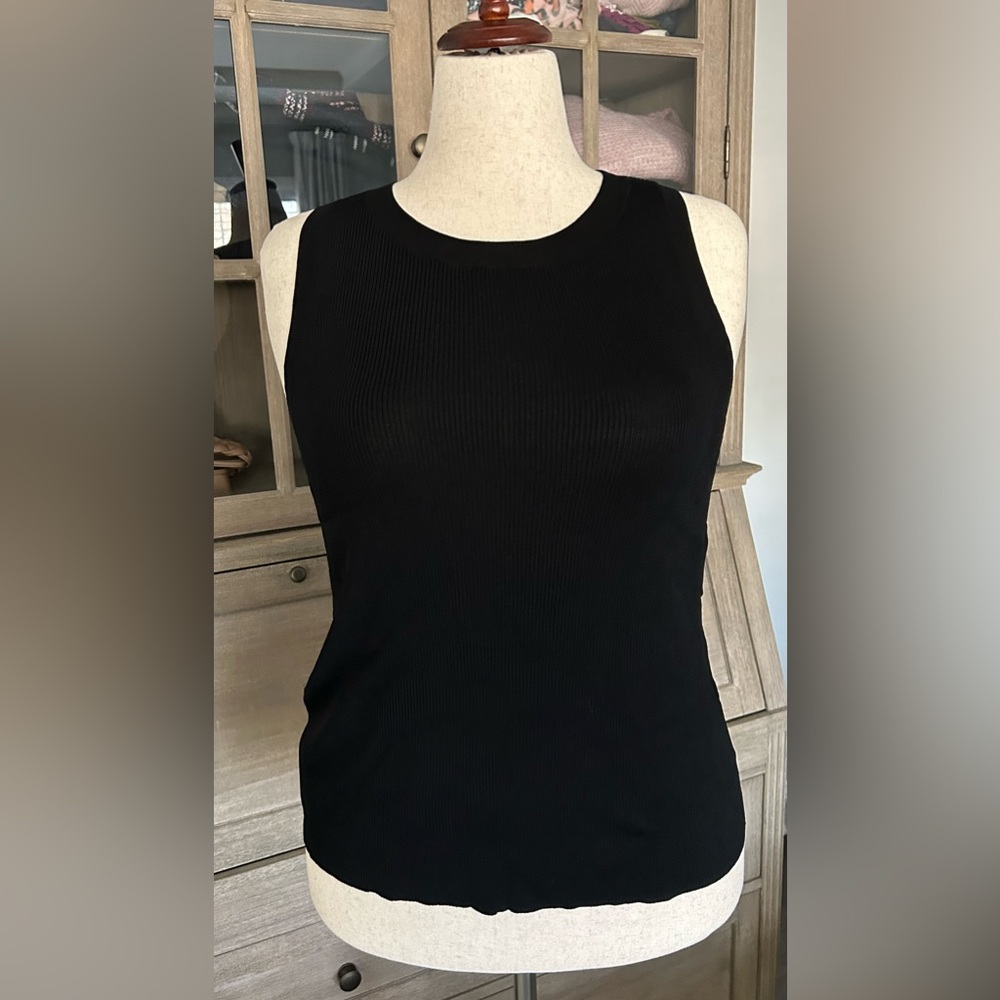 Mango Fine Knit Black Sleeveless Top - 3XL